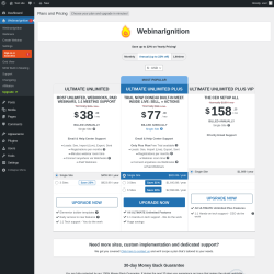 Page screenshot: WebinarIgnition → Upgrade  ➤