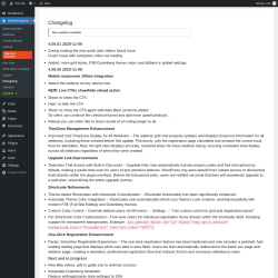 Page screenshot: WebinarIgnition → Changelog