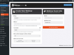Page screenshot: WebinarIgnition &rarr; Create Webinar