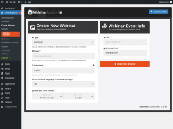 Page screenshot: WebinarIgnition &rarr; Create Webinar