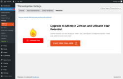 Page screenshot: WebinarIgnition &rarr; Settings &rarr; Webhooks