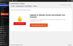 Page screenshot: WebinarIgnition &rarr; Settings &rarr; Webhooks