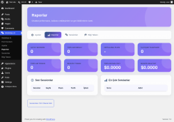 Page screenshot: WebMate AI &rarr; Raporlar