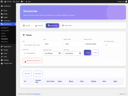 Page screenshot: WebMate AI &rarr; Sessionlar