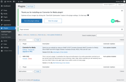 Page screenshot: Plugins ‹ Test site — WordPress