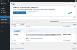 Page screenshot: Plugins &lsaquo; Test site &mdash; WordPress