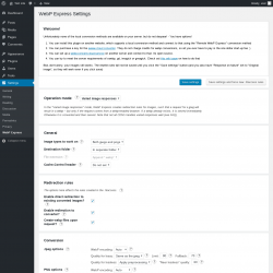 Page screenshot: Settings &rarr; WebP Express