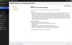 Page screenshot: Media &rarr; WebP Express