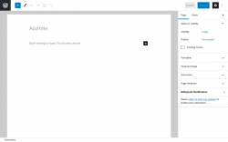 Page screenshot: Add New Page ‹ Test site — WordPress