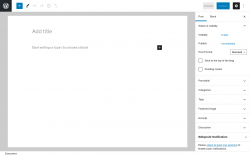 Page screenshot: Add New Post ‹ Test site — WordPress