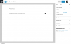 Page screenshot: Add New Page ‹ Test site — WordPress