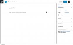Page screenshot: Add New Page ‹ Test site — WordPress