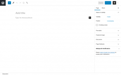 Page screenshot: Add New Page ‹ Test site — WordPress