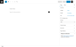 Page screenshot: Add New Page ‹ Test site — WordPress
