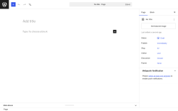 Page screenshot: Add Page &lsaquo; Test site &mdash; WordPress