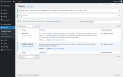 Page screenshot: Plugins ‹ Test site — WordPress