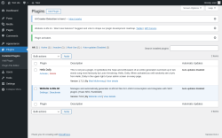 Page screenshot: Plugins ‹ Test site — WordPress