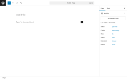 Page screenshot: Add Page ‹ Test site — WordPress