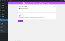 Page screenshot: Settings &rarr; Webyx FG Settings