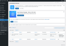 Page screenshot: Tools → Scheduled Actions