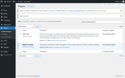 Page screenshot: Plugins ‹ Test site — WordPress