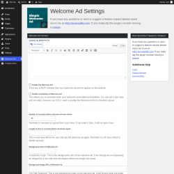 Page screenshot: Welcome Ad