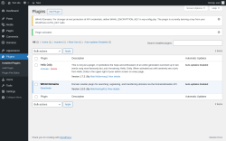 Page screenshot: Plugins &lsaquo; Test site &mdash; WordPress
