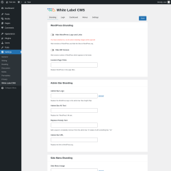Page screenshot: Settings &rarr; White Label CMS