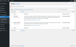 Page screenshot: Plugins &lsaquo; Test site &mdash; WordPress