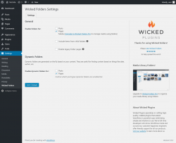 Page screenshot: Settings  → Wicked Folders