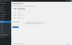 Page screenshot: Settings → Wider Admin Menu