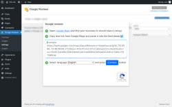 Page screenshot: Google Reviews &rarr; Settings
