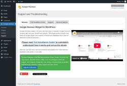 Page screenshot: Google Reviews &rarr; Support