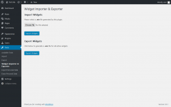 Page screenshot: Tools → Widget Importer & Exporter