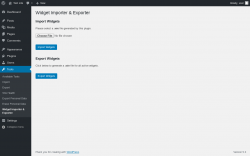 Page screenshot: Tools → Widget Importer & Exporter