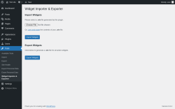 Page screenshot: Tools → Widget Importer & Exporter