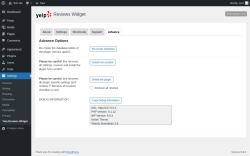 Page screenshot: Settings → Yelp Reviews Widget → Advance