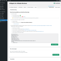 Page screenshot: Trustindex.io &rarr; 
Troubleshooting