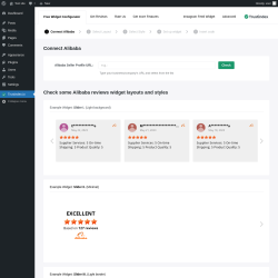 Page screenshot: Alibaba reviews &lsaquo; Test site &mdash; WordPress