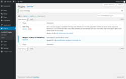 Page screenshot: Plugins ‹ Test site — WordPress