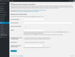 Page screenshot: Settings → Windows Azure