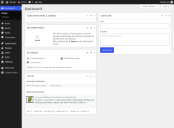 Page screenshot: Dashboard &lsaquo; Test site &mdash; WordPress