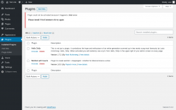 Page screenshot: Plugins &lsaquo; Test site &mdash; WordPress