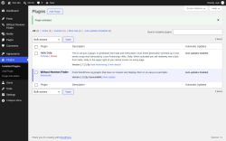 Page screenshot: Plugins &lsaquo; Test site &mdash; WordPress