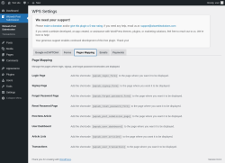 Page screenshot: Wizweb Post Submission → Pages Mapping