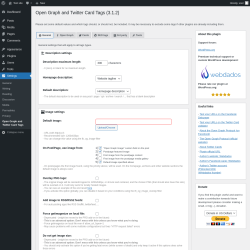 Page screenshot: Settings &rarr; Open Graph and Twitter Card Tags &rarr; 
																		General								