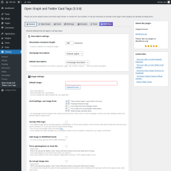 Page screenshot: Settings &rarr; Open Graph and Twitter Card Tags &rarr; 
																		General								