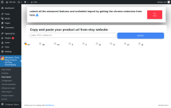 Page screenshot: Aliexpress, Temu, eBay, Amazon and Etsy Dropshipping → Etsy Import