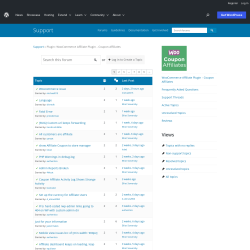 Page screenshot: Coupon Affiliates → Support Forum
