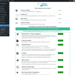 Page screenshot: WP Sheet Editor → Extensions